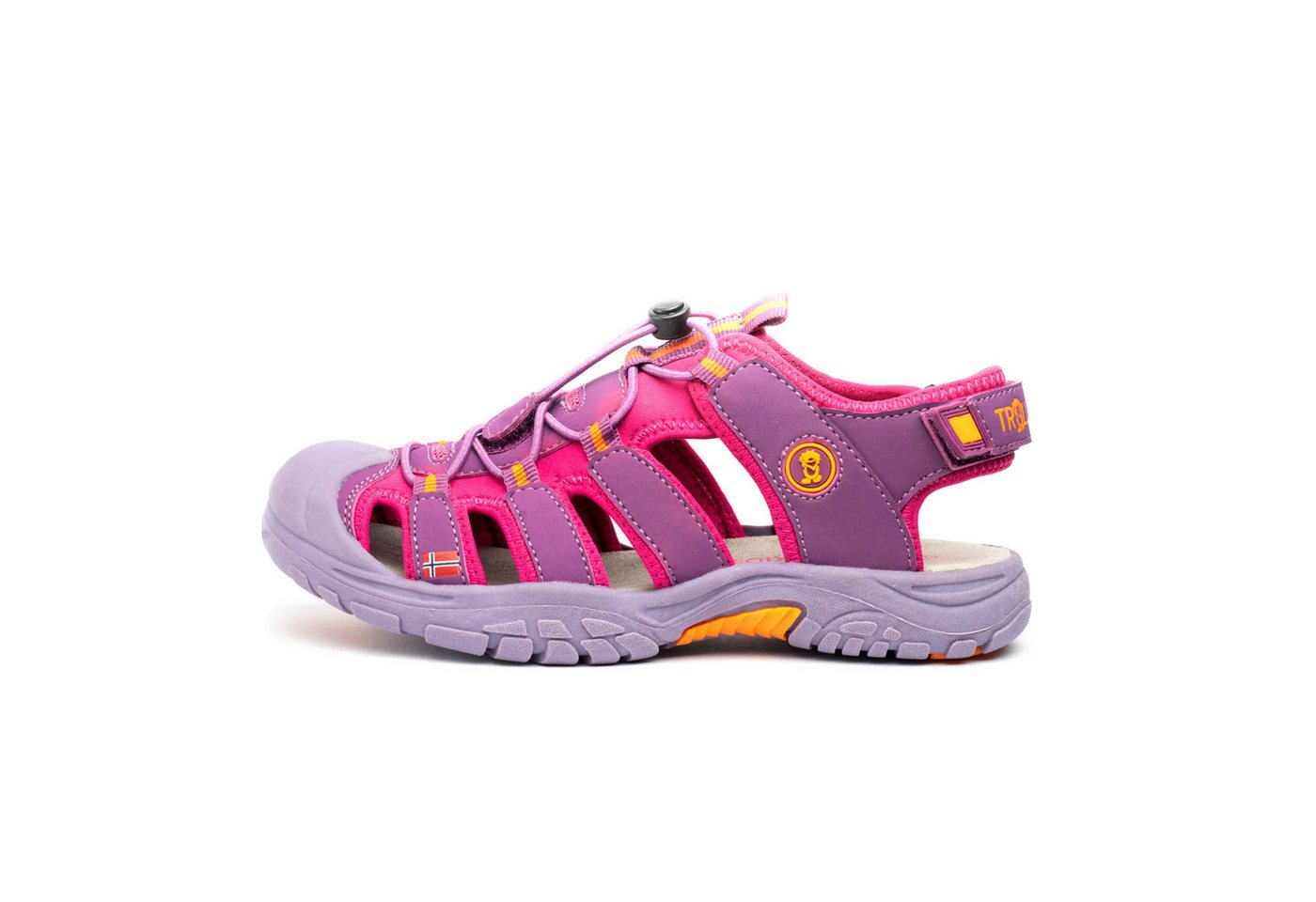 Trollkids Kvalvika Kinder Outdoorsandale Zehenschutz (orange/rosa)