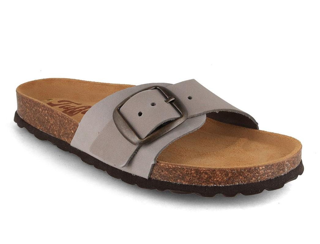 Tuffeln Damen Pantoletten Sandalen Fehmarn für schmale Füße Hausschuh mit gepolstertem Tieffussbett