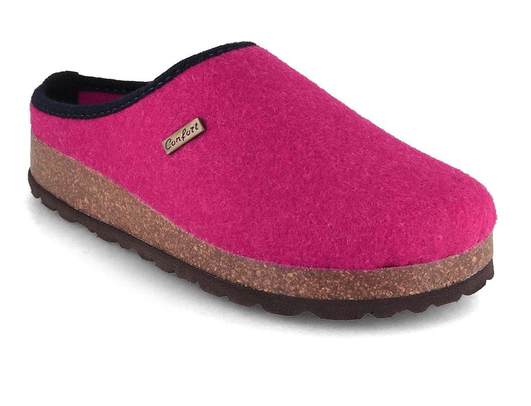 Tuffeln Filz-Pantoffeln Komfort Damen Clogs mit Kork-Fußbett Hausschuh vegan aus 100% Tuf-Felt