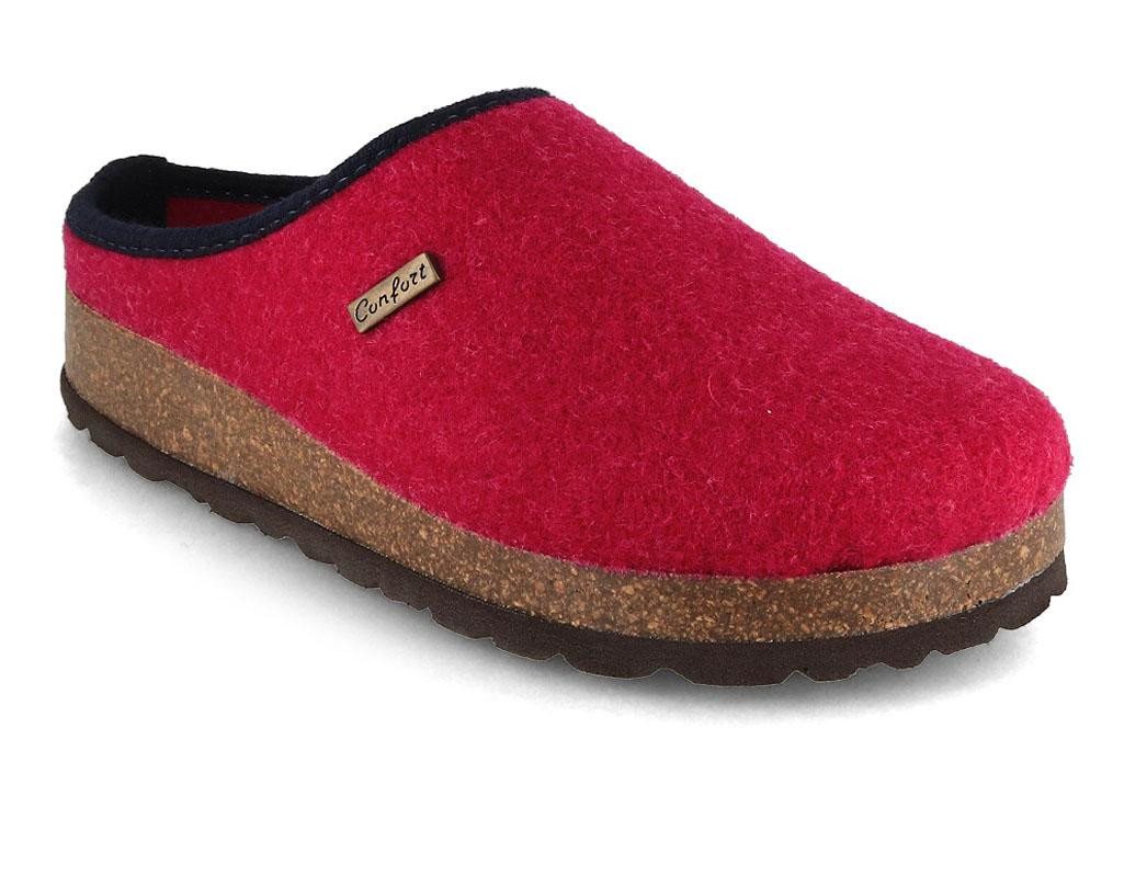 Tuffeln Filz-Pantoffeln Komfort Damen Clogs mit Kork-Fußbett Hausschuh vegan aus 100% Tuf-Felt