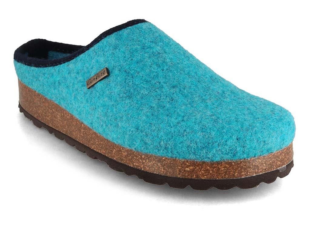 Tuffeln Filz-Pantoffeln Komfort Damen Unisex Clogs mit Kork-Fußbett Hausschuh vegan aus 100% Tuf-Felt