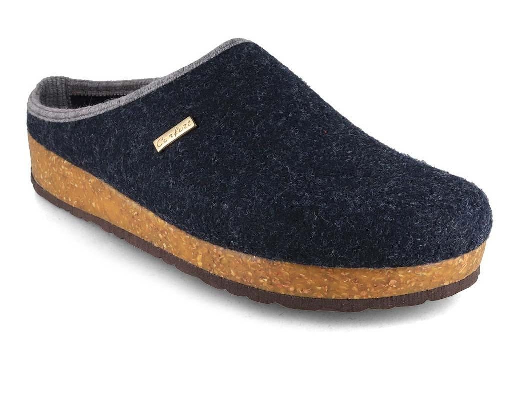Tuffeln Filz-Pantoffeln Komfort Herren Clogs mit Kork-Fußbett Hausschuh vegan aus 100% Tuf-Felt
