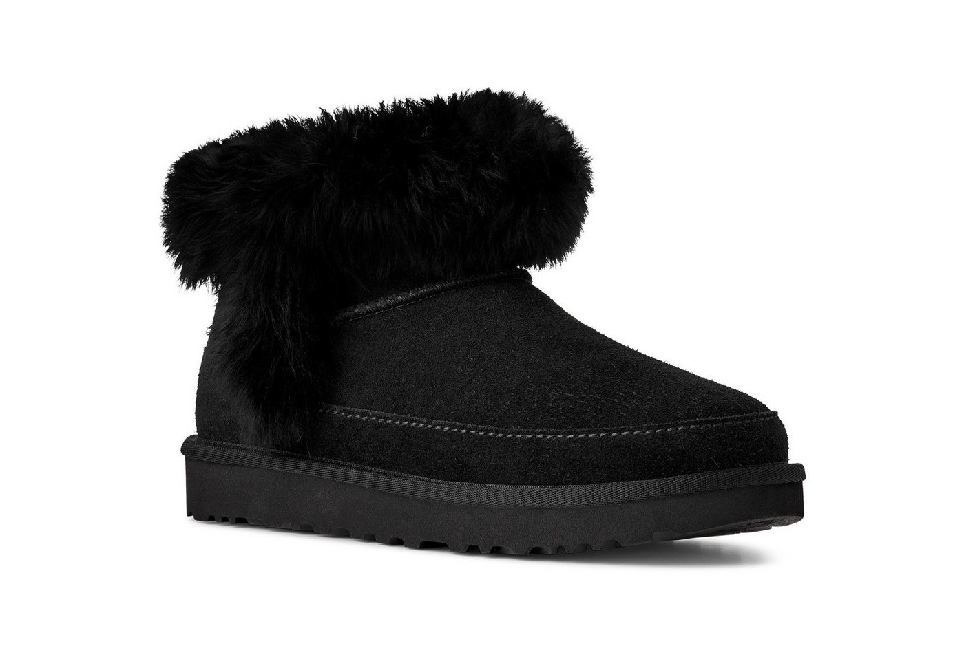 Ugg Classic Ultra Mini Chalet Winterboots Ankleboots, Schlupfboots mit modischer Schaffell Verzierung