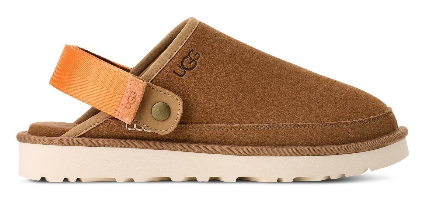 Ugg Goldencoast Clog II Clog, Hausschuh, Slides, Mule mit gepolstertem Fußbett (braun/orange)