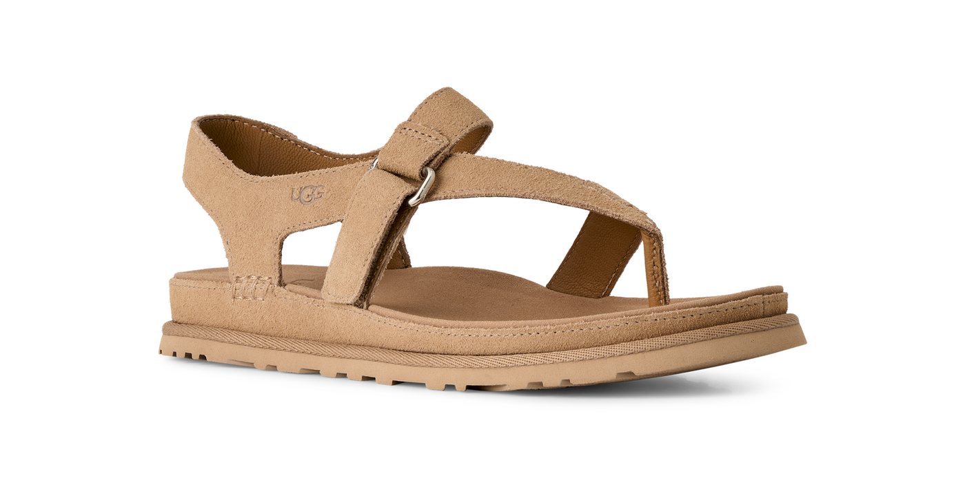 Ugg GOLDENGAZE TOE POST Sandale Mule, Sabot, Fußbett mit Memory-Schaum (beige)