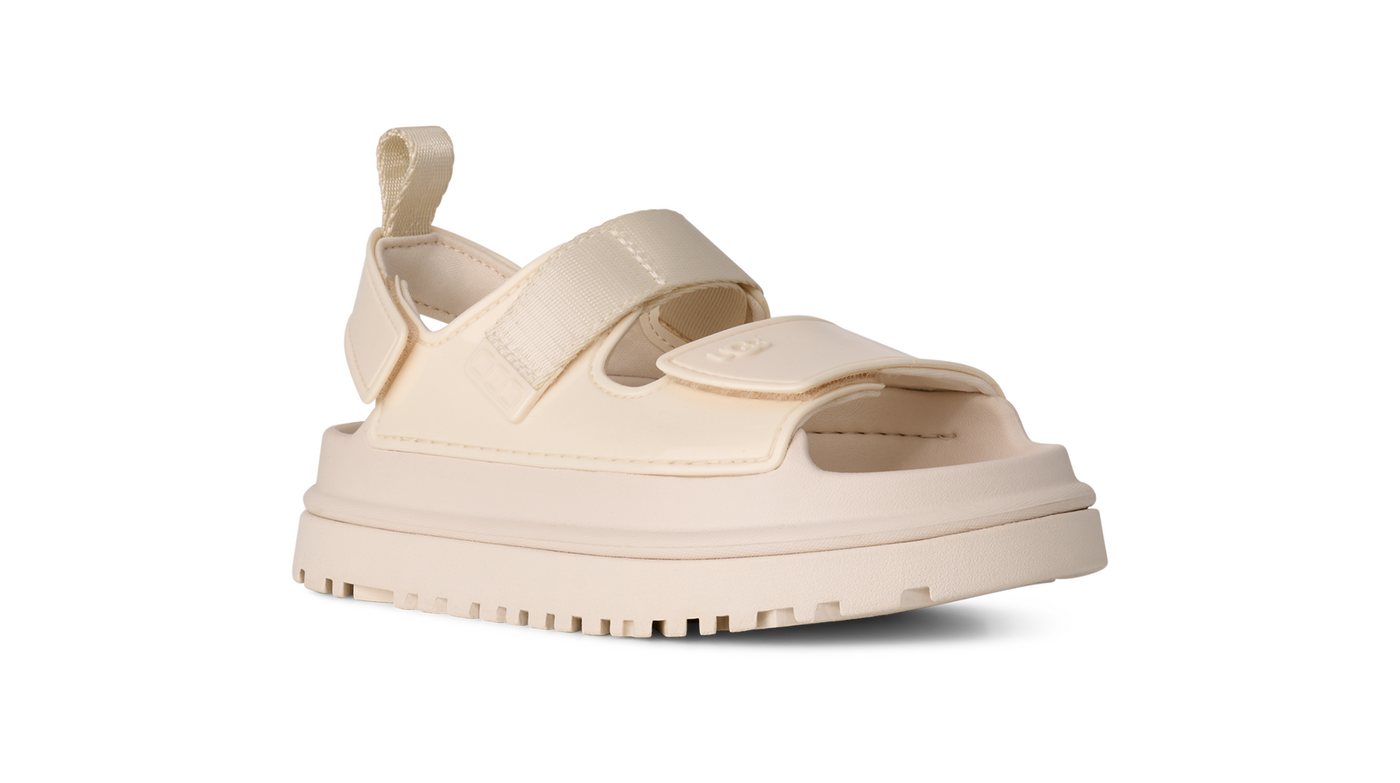 Ugg GOLDENGLOW GLOSSY SPARKLES Sandale Klettschuh, Sommerschuh mit trendy Plateausohle (weiß)