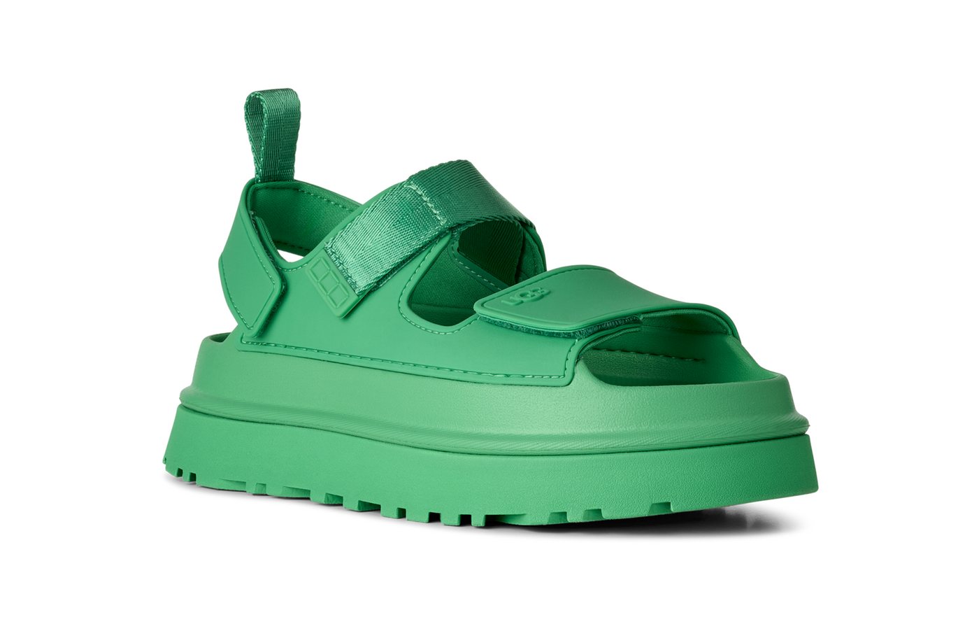 Ugg W GOLDENGLOW Sandale, Sommerschuh, Strandschuh, Plateausandale mit Klettverschlüsse (grün)