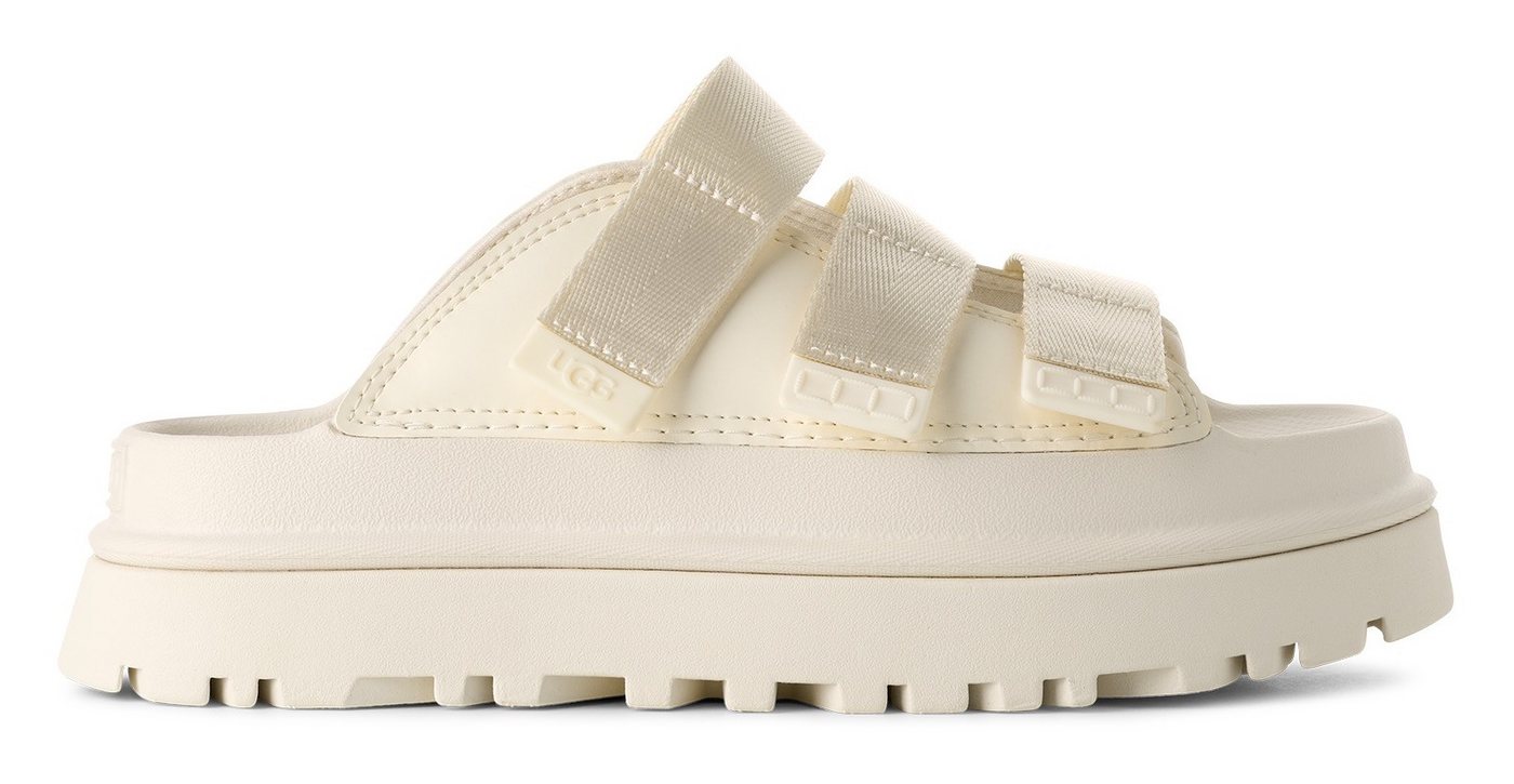 Ugg GOLDENGLOW SLIDE Pantolette, Plateauschuh, Sandale, Flats mit Fußbett