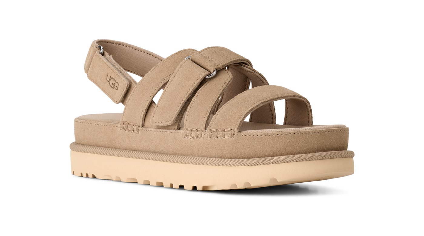 Ugg GOLDENSTAR GLEAM Riemchensandale Plateausandale, Sandalette mit weichem Fußbett (beige)