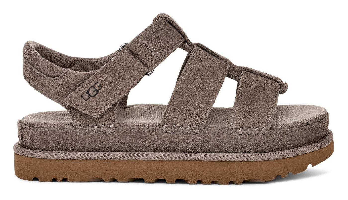 Ugg GOLDENSTAR STRAP Plateausandale, Plateausandale, Flat lmit weichem Fußbett (beige)