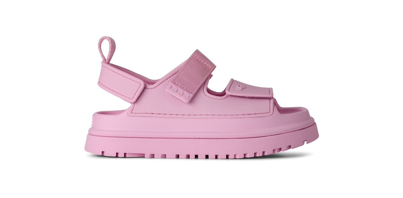 Ugg K GOLDENGLOW Badesandale, Sommerschuh, Poolslides, Plateauabsatz, mit Klettverschluss