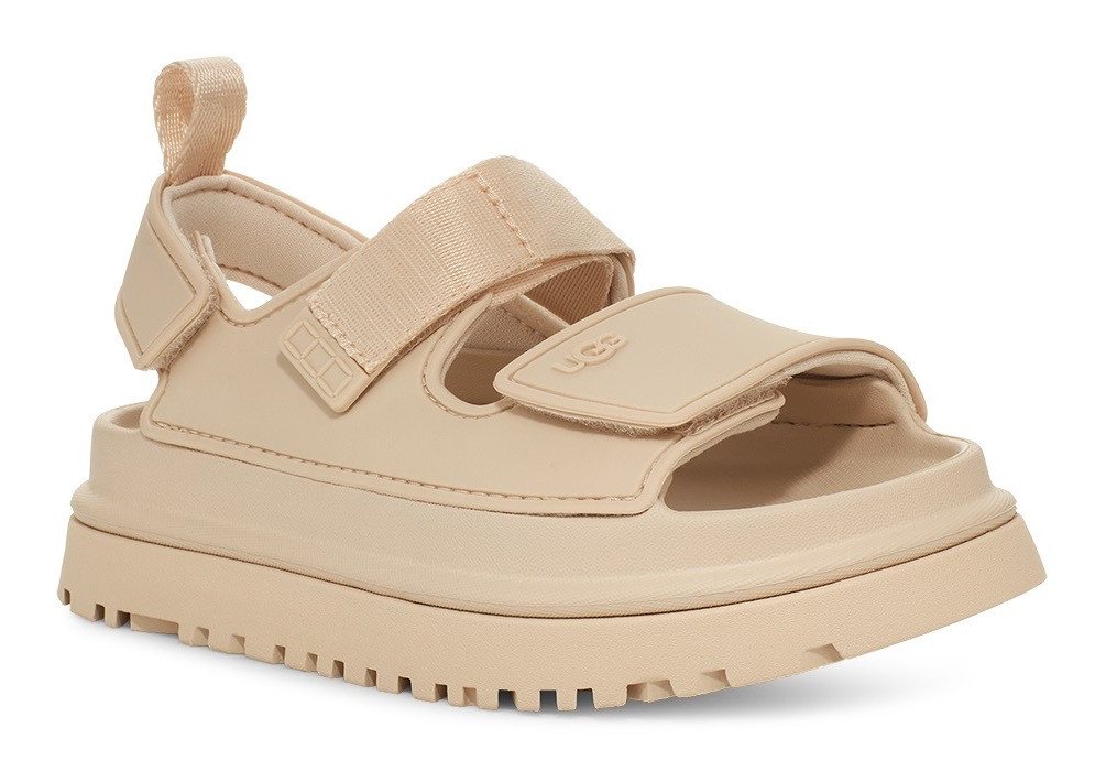 Ugg K GOLDENGLOW Badesandale, Sommerschuh, Poolslides, Plateauabsatz, mit Klettverschluss