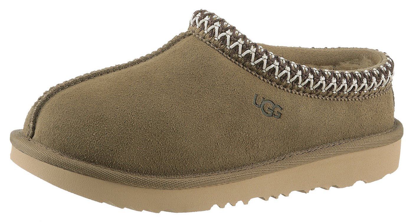 Ugg K TASMAN II Hausschuh, Plateau Clog, Mule, Pantoffel mit Ethno-Muster (grün)