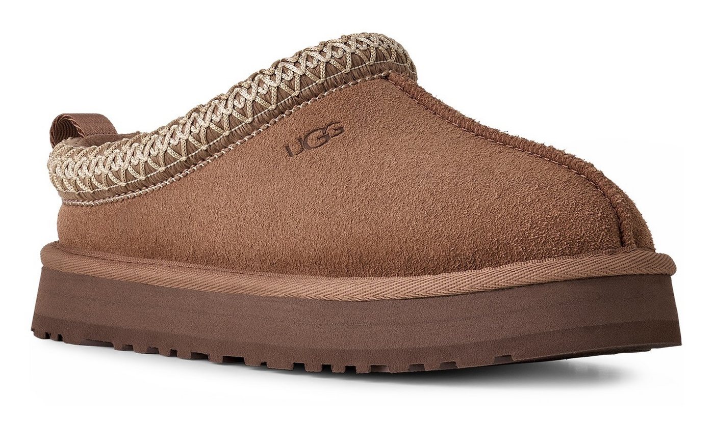 Ugg K TAZZ Pantoffel, Plateau Clog, Mule, Hausschuh mit Zierborte