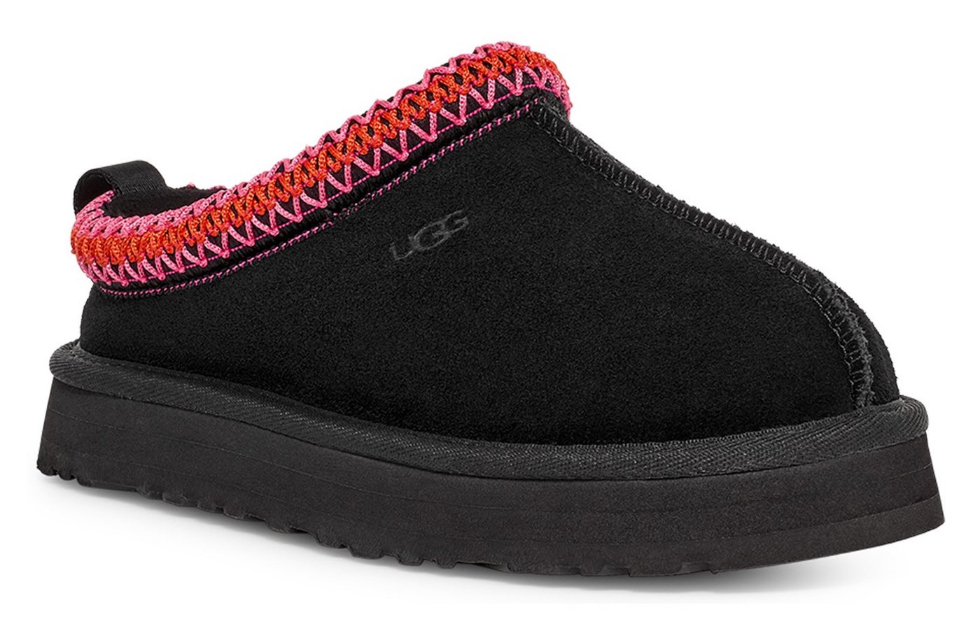 Ugg K TAZZ Pantoffel, Plateau Clog, Mule, Hausschuh mit Zierborte