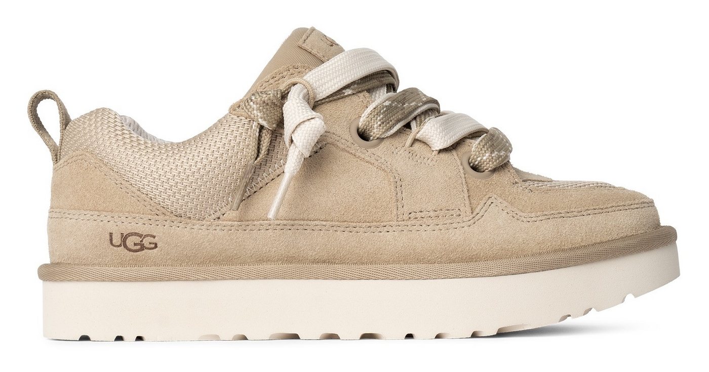 Ugg LO LOWMEL Plateausneaker Freizeitschuh, Halbschuh, Schnürschuh mit praktischer Anziehlasche (beige)