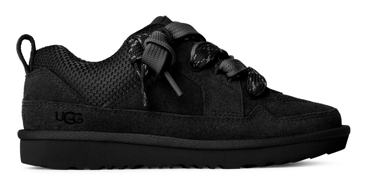 Ugg LO LOWMEL Sneaker Freizeitschuh, Halbschuh, Schnürschuh mit Ziernähten (schwarz)
