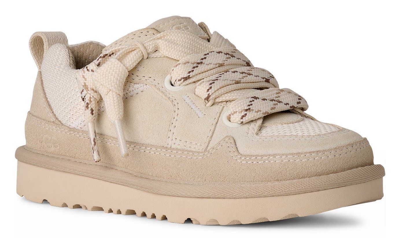 Ugg LO LOWMEL Sneaker Freizeitschuh, Halbschuh, Schnürschuh mit Ziernähten (weiß)