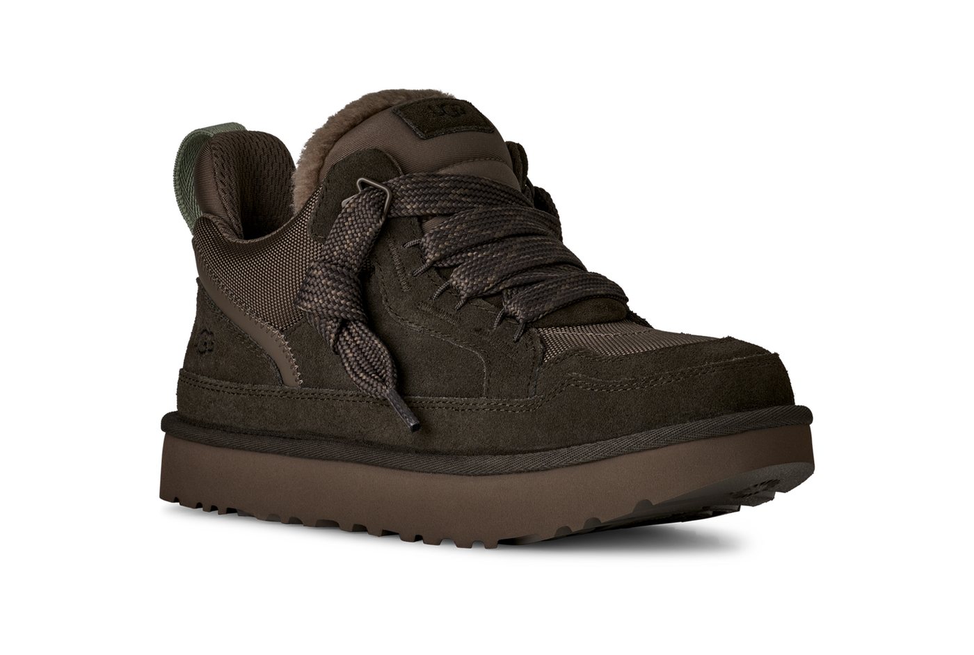 Ugg LOWMEL Plateausneaker Halbschuh, Schnürschuh mit gepolstertem Schaftrand (grau/grün)