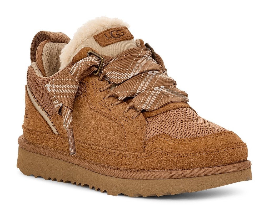 Ugg LOWMEL Sneaker Kinderschuh, Halbschuh, Schnürschuh mit weichem Fußbett (chestnut)
