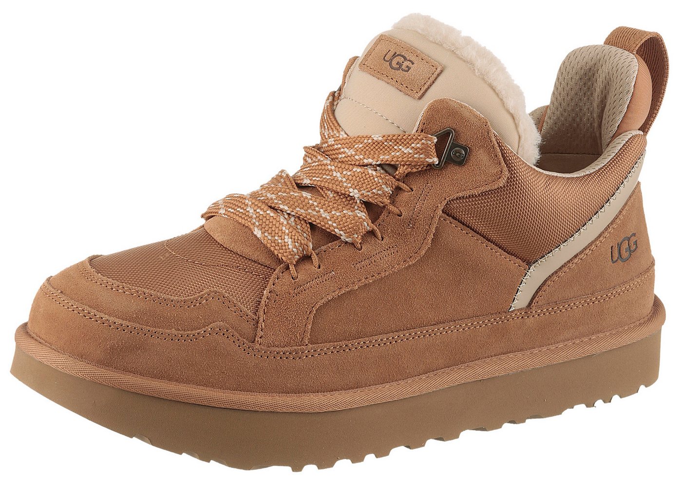 Ugg M LOWMEL Sneaker Halbschuh, Schnürschuh mit gepolstertem Schaftrand (chestnut)