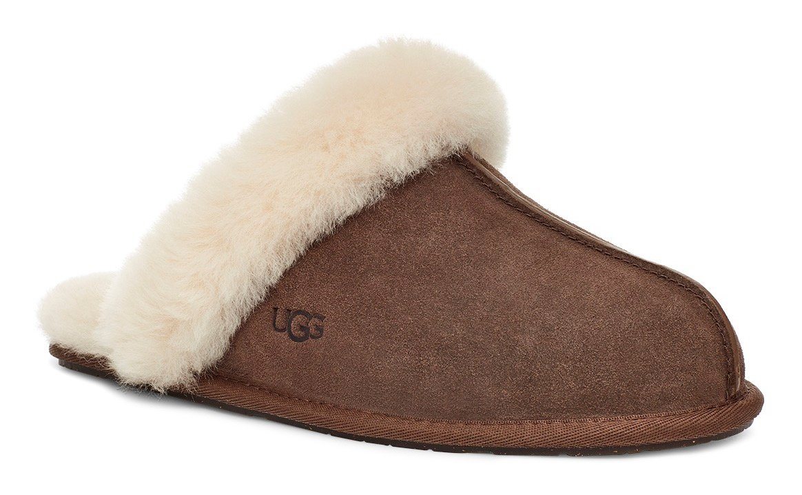 Ugg Scuffette II Hausschuh Homeslippers, Hausschuh mit kuscheligem Fellimitat-Kragen (braun)