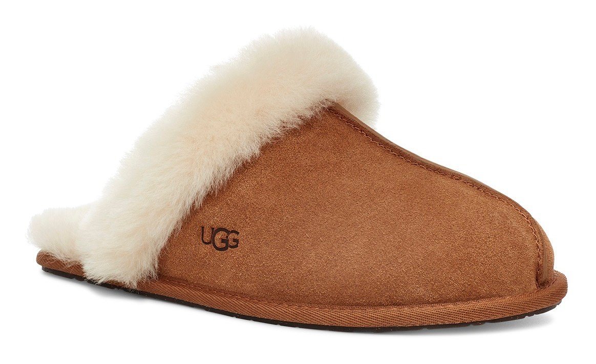 Ugg Scuffette II Hausschuh Homeslippers, Hausschuh mit kuscheligem Fellimitat-Kragen (braun)