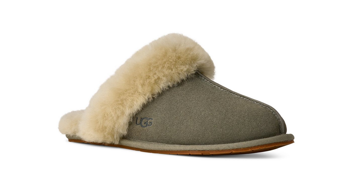 Ugg Scuffette II Hausschuh Homeslippers, Hausschuh mit kuscheligem Fellimitat-Kragen (grün)