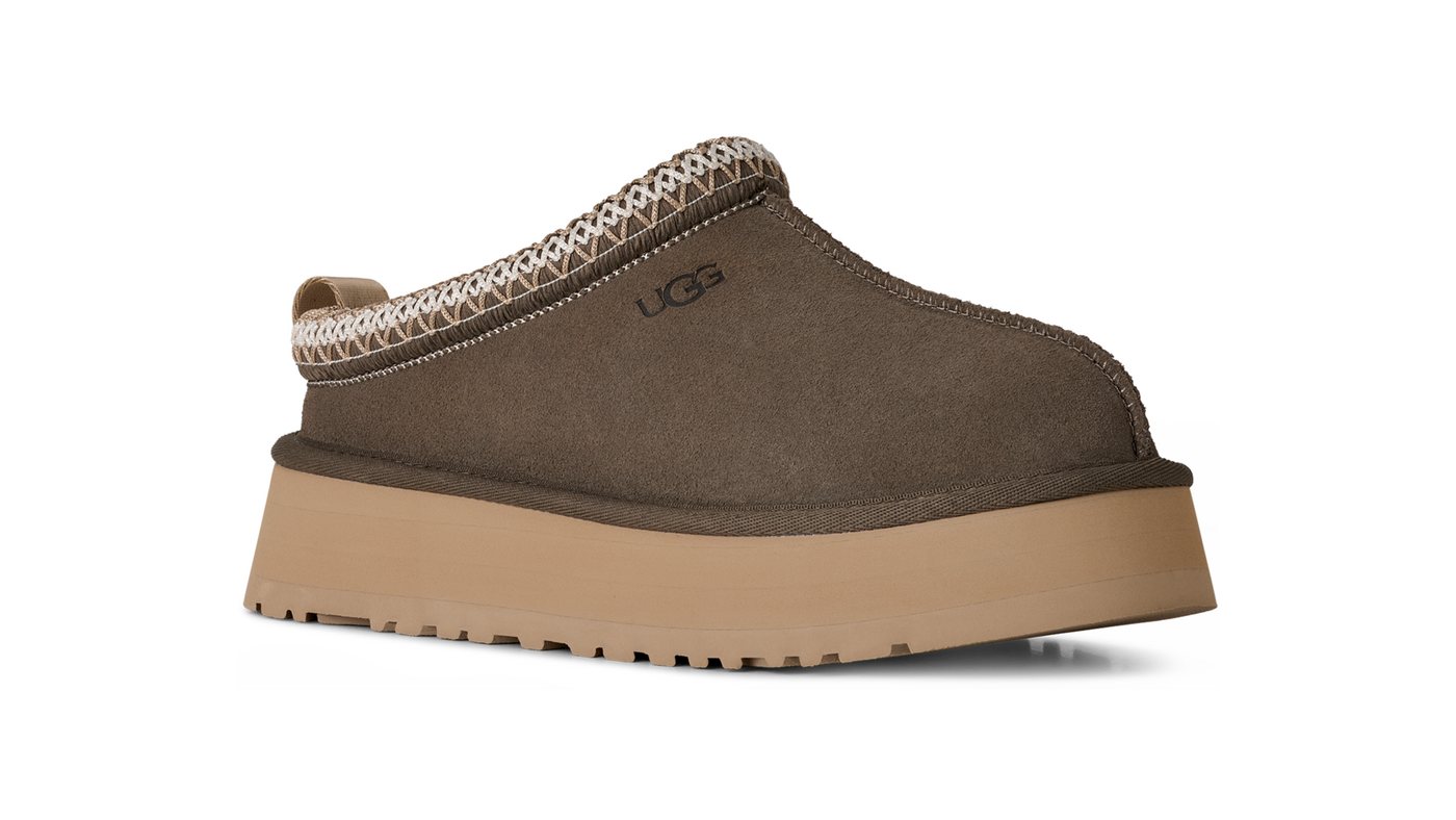 Ugg TAZZ Hausschuh Clogs, Homeslippers, Pantoffel mit Textilband im Boho-Look (grün)