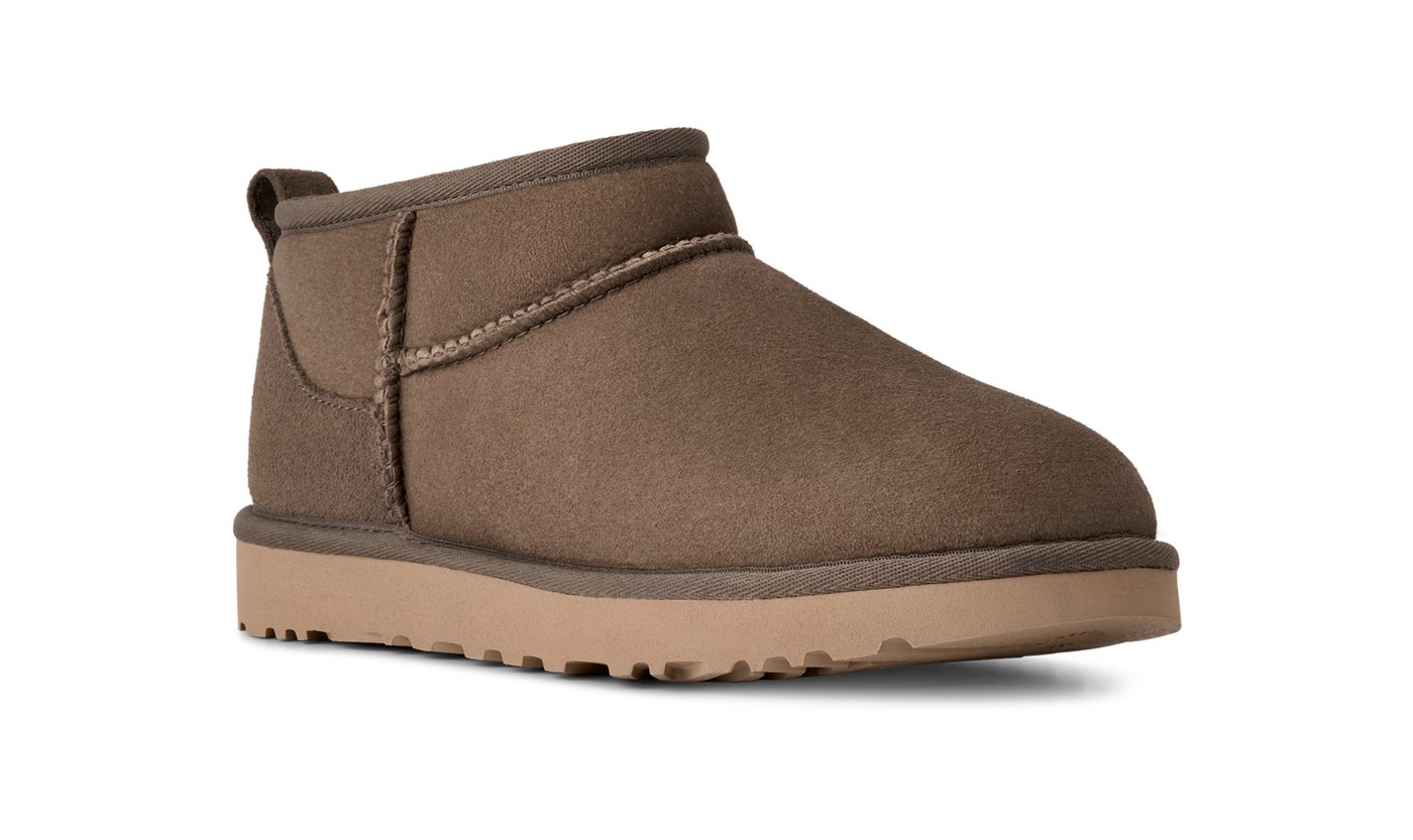 Ugg Unisex Classic Ultra Mini Schlupfboots, Bequemschuh, Flats, Hausschuh, Freizeitschuh mit Logopatch
