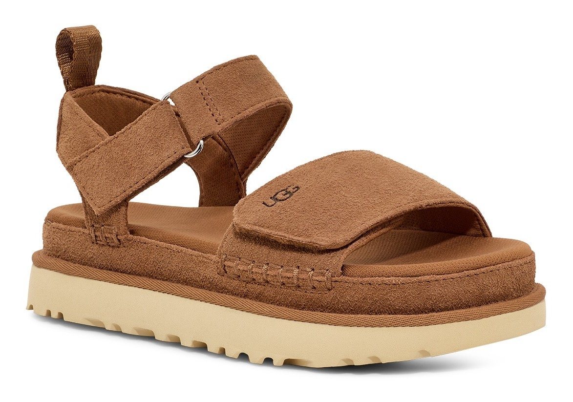 Ugg W GOLDENSTAR Riemchensandale, Plateausandale, Sandalette mit zwei Klettverschlüssen (chestnut)