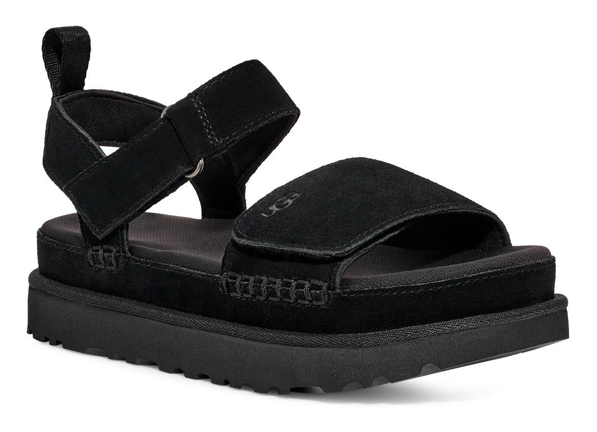 Ugg W GOLDENSTAR Riemchensandale, Plateausandale, Sandalette mit zwei Klettverschlüssen (schwarz)