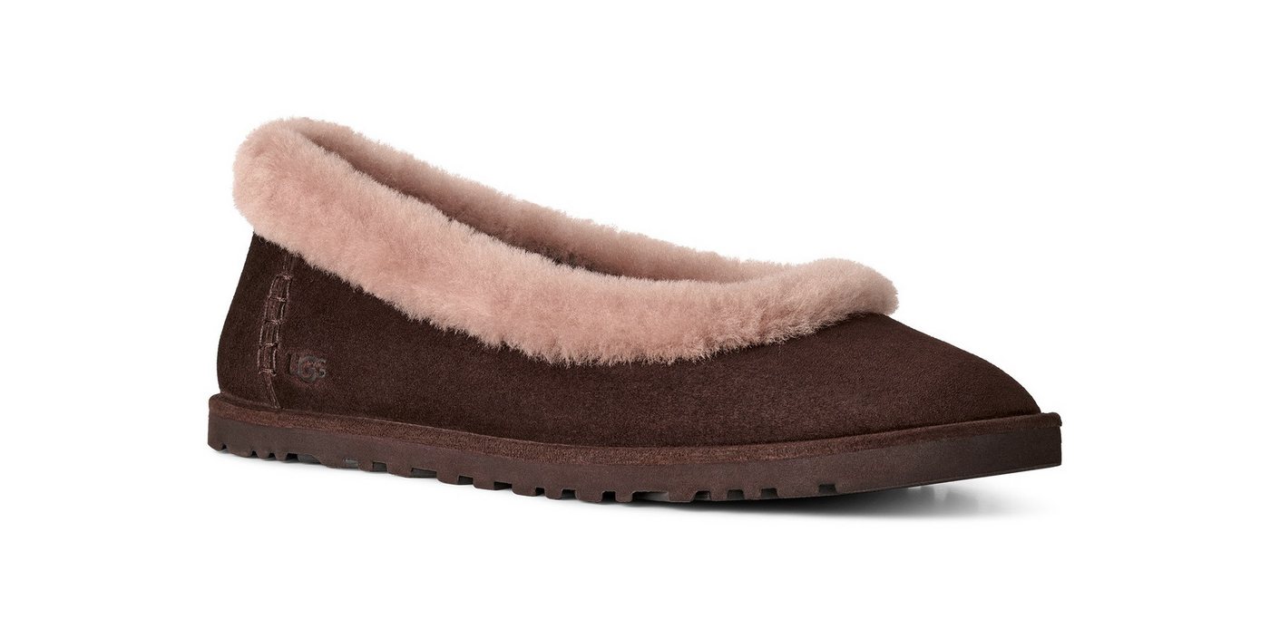 Ugg Zora Ballet Flat Ballerina Homeslippers, Flats mit Logoverzierung