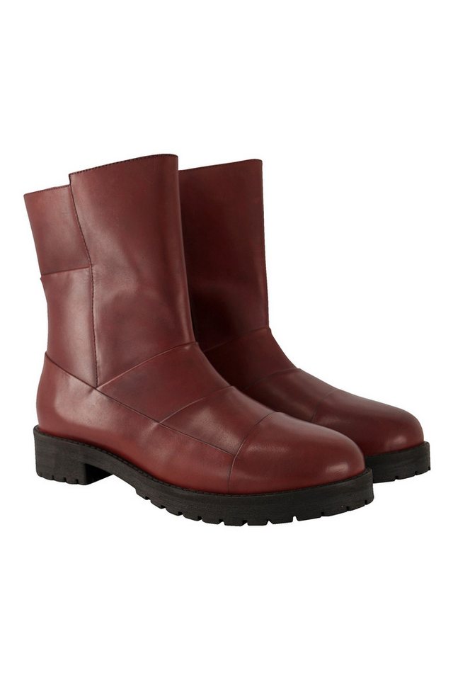 Ulla Popken Leder-Boots Ziernähte Wechselfußbett Weite H Stiefel