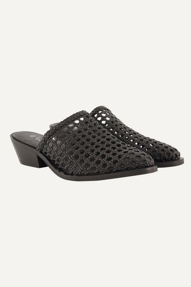 Ulla Popken Leder-Mules Flechtoptik Nappaleder Weite H Pumps