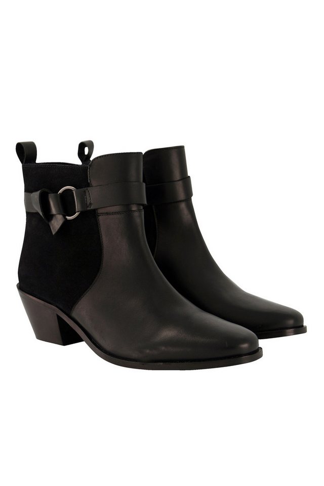 Ulla Popken Leder-Stiefeletten Ledermix Wechselfußbett Weite H Stiefel