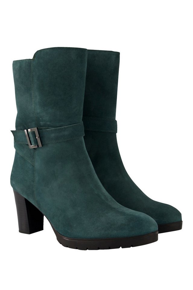 Ulla Popken Leder-Stiefeletten Schnalle Wechselfußbett Weite H Stiefel