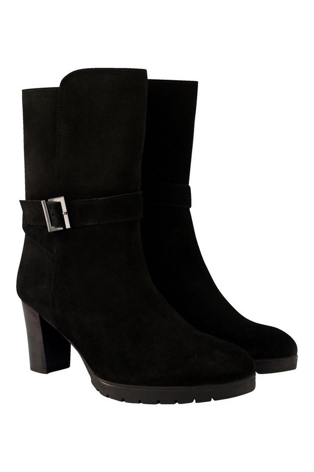 Ulla Popken Leder-Stiefeletten Schnalle Wechselfußbett Weite H Stiefel