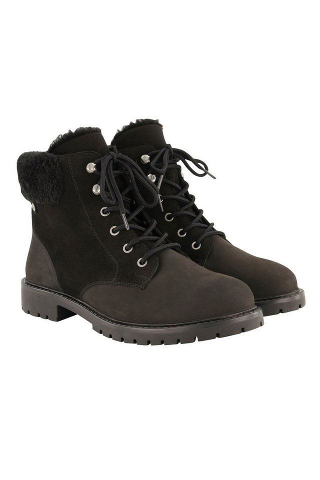 Ulla Popken Lederboots Textilschaft Weite H Stiefel (schwarz)