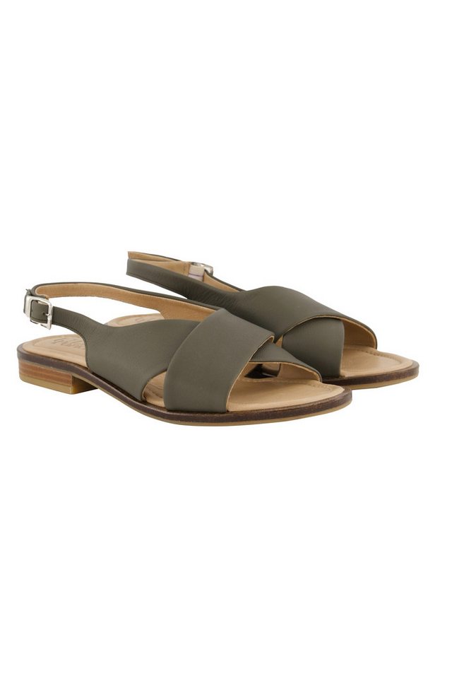 Ulla Popken Ledersandalen elastische Fersenriemen Weite H Sandalette