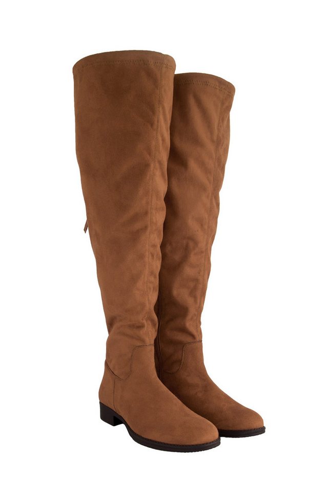 Ulla Popken Overknee-Stiefel Bindeband Reißverschluss Weite H Stiefel