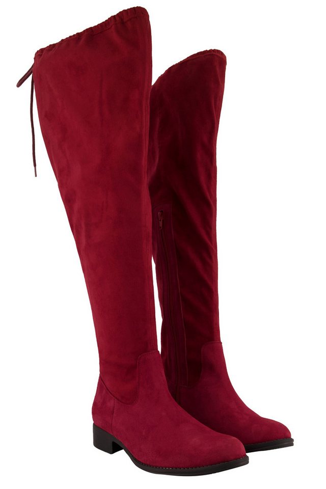 Ulla Popken Overknee-Stiefel Bindeband Reißverschluss Weite H Stiefel