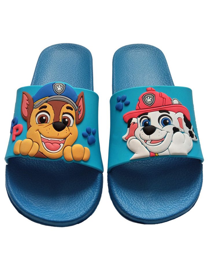 United Labels® Paw Patrol Badelatschen Chase und Marshall Badeschlappen Badesandalen Badesandale