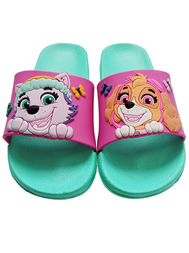 United Labels® Paw Patrol Badelatschen Skye und Everest Badeschlappen Badesandalen Badesandale (grün)