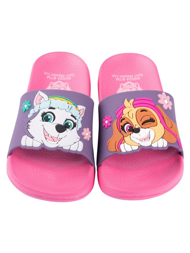 United Labels® Paw Patrol Badelatschen Skye und Everest Badeschlappen Badesandalen Badesandale