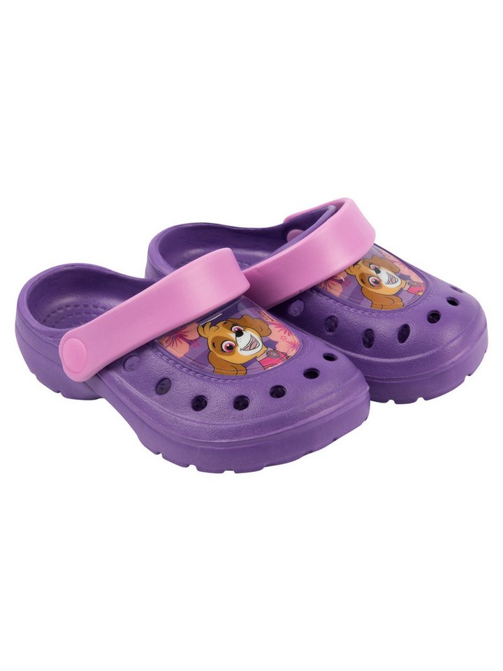 United Labels® Paw Patrol Clogs Skye Sandalen Pantoletten Gartenschuhe rutschfest Badesandale