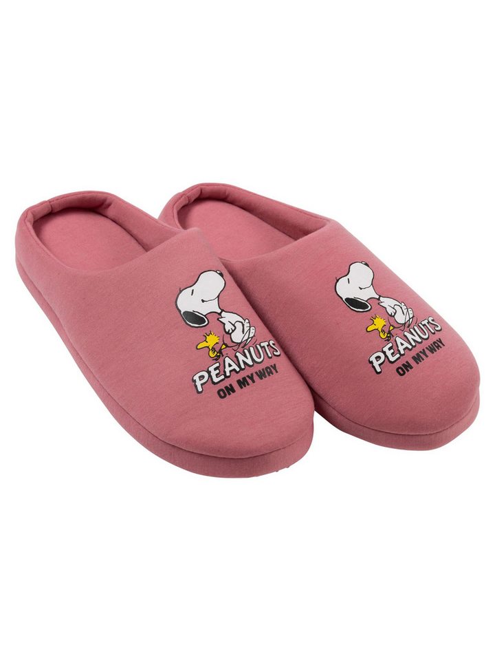 United Labels® The Peanuts Snoopy Hausschuhe Woodstock Puschen Slipper Pantoffeln Hausschuh (rosa)
