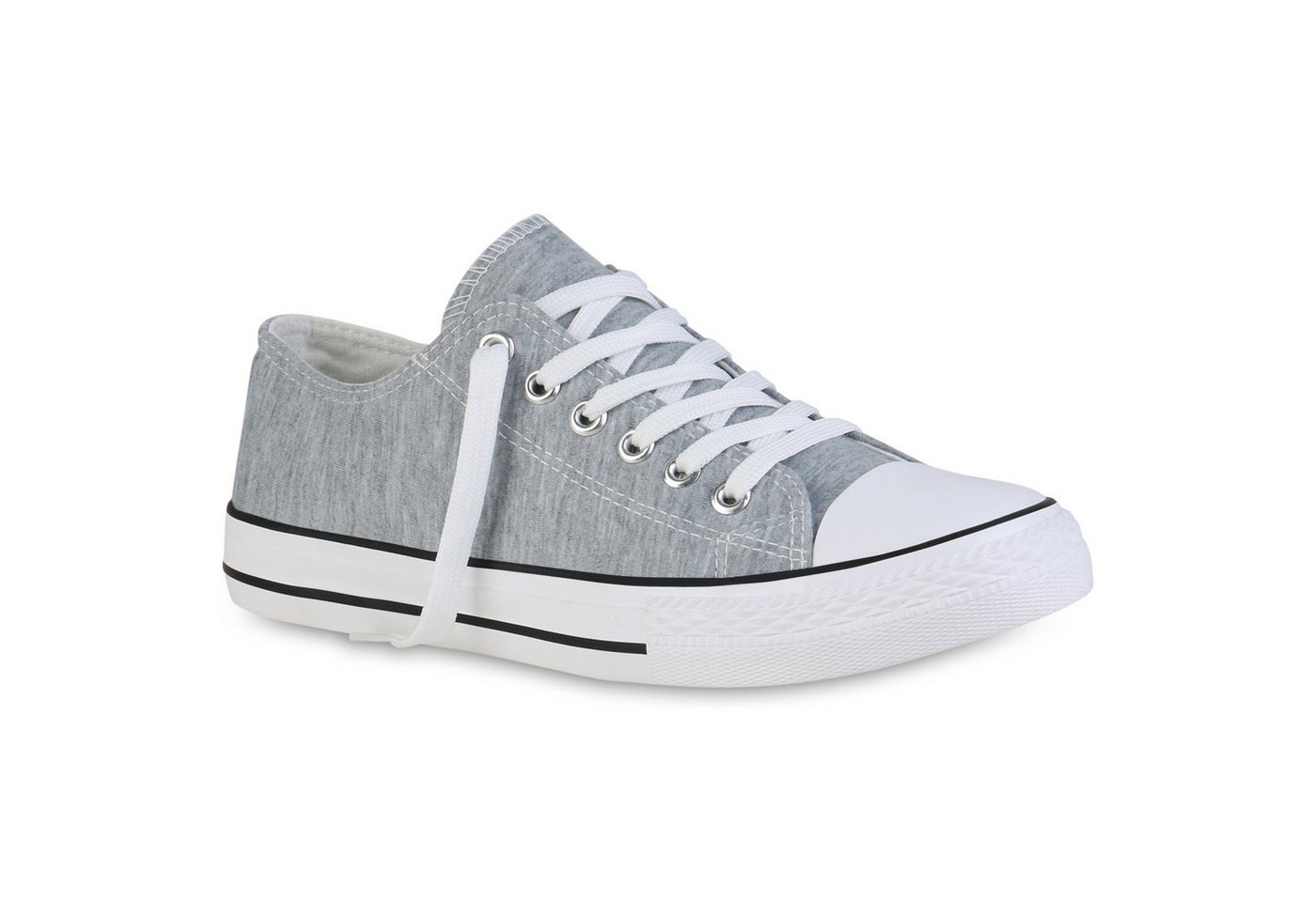 VAN HILL 20388936 YR LW2255-6 Damen Sneaker Lt. Grey 36 Sneaker Damen Sneaker Low Bequeme Schnürer Basic Stoff Schnür-