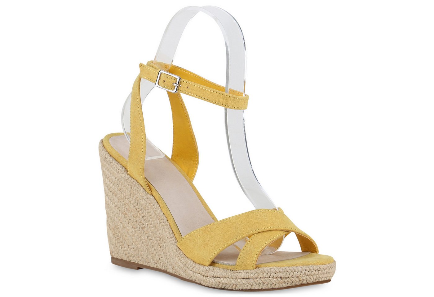 VAN HILL 21367638 NH 1802572-CO-2280 Damen Sandaletten Ocre Micro 38 Keilsandalette Damen Keilsandaletten Sandaletten Keilabsatz Bast Wedge