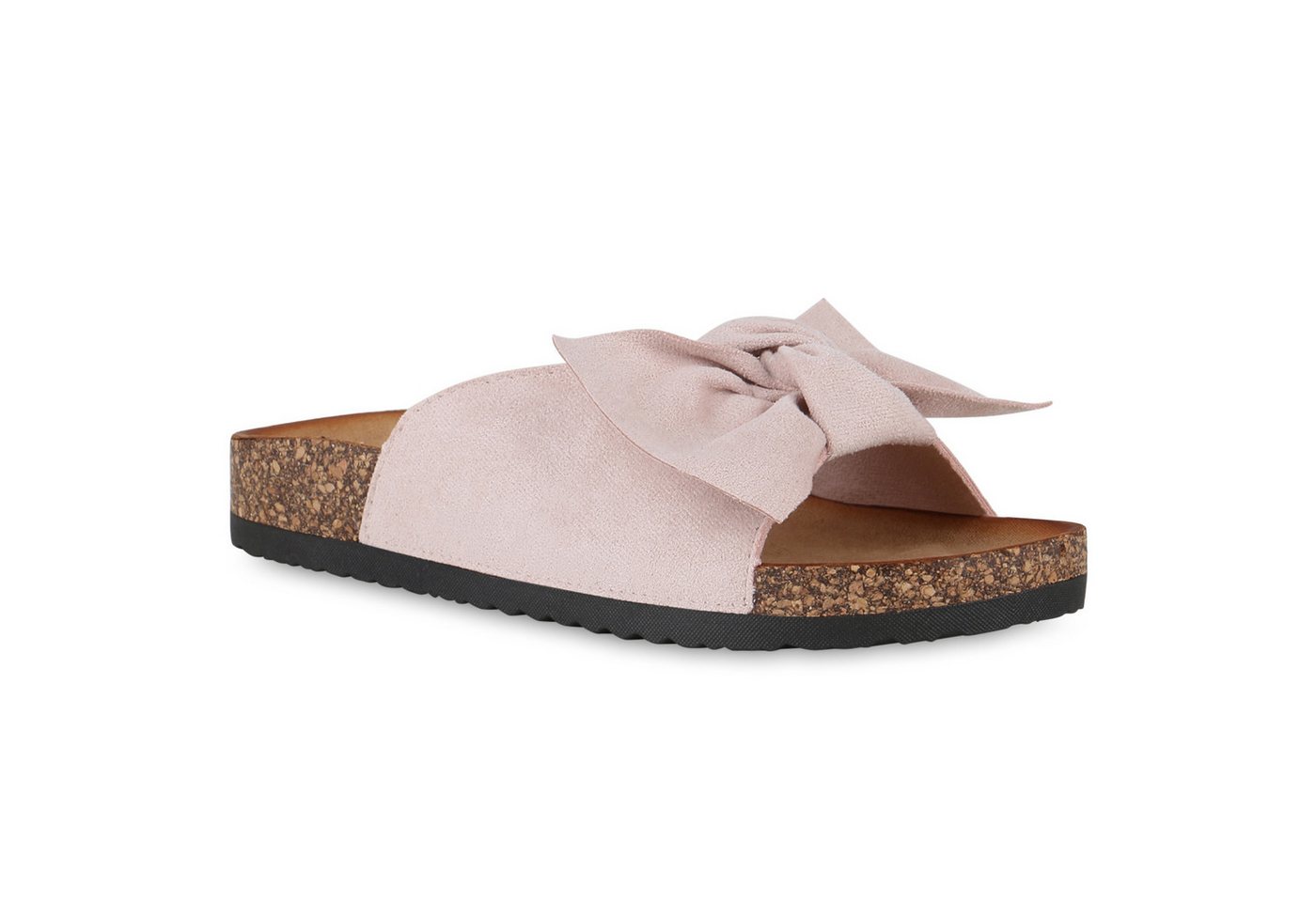 VAN HILL 21550437 JJ VG300 Damen Sandalen Rosa 37 Pantolette Damen Pantoletten Sandalen Bequeme Korkoptik Schleifen